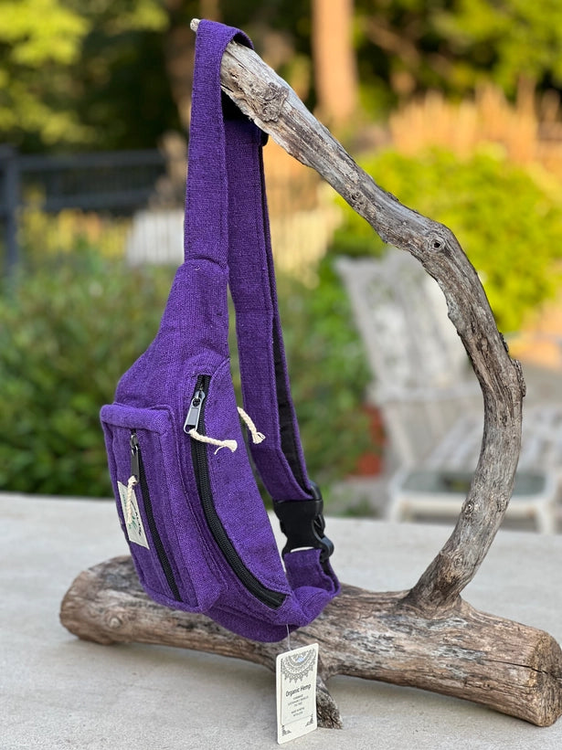 Boho Style Hemp Fanny Pack – Handmade Adjustable Waist & Crossbody Bag