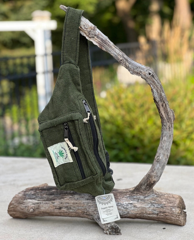 Boho Style Hemp Fanny Pack – Handmade Adjustable Waist & Crossbody Bag