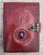 Handmade Hamsa Embossed Leather Journal