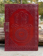 Handmade Hamsa Embossed Leather Journal