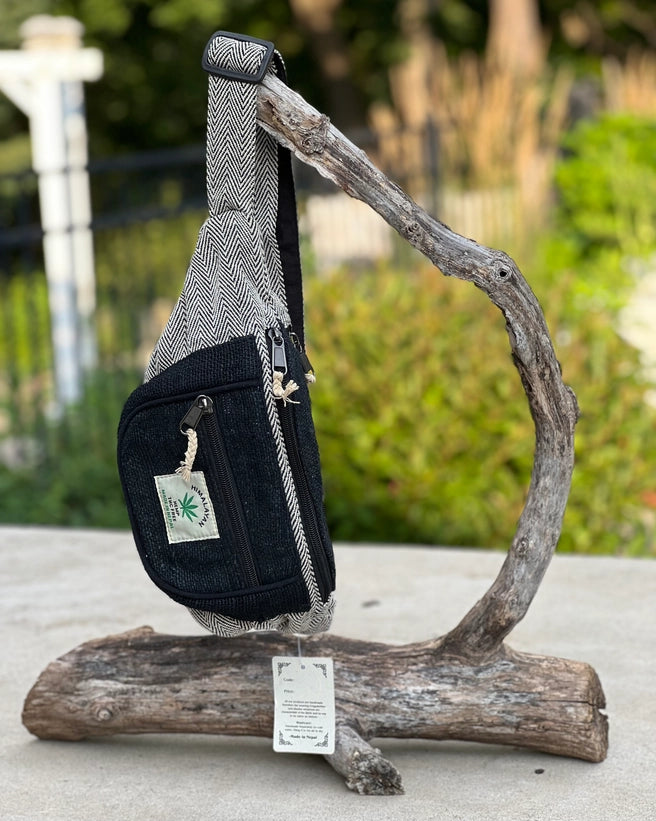 Boho Style Hemp Fanny Pack – Handmade Adjustable Waist & Crossbody Bag