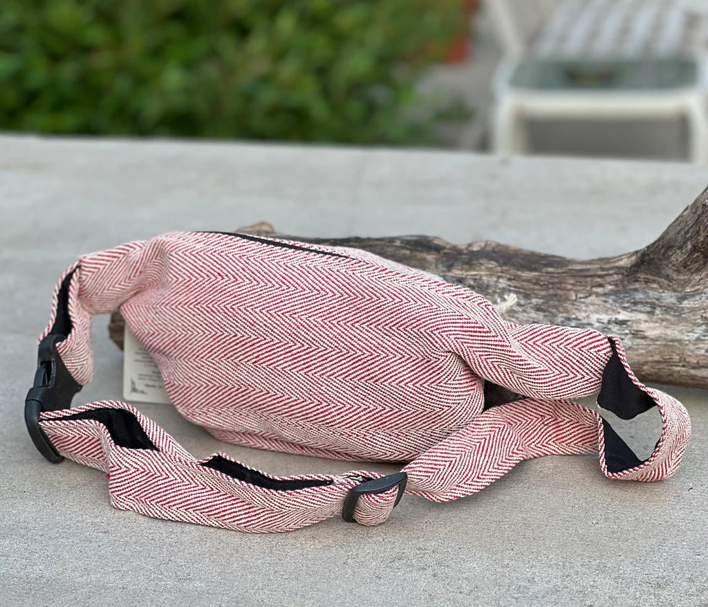 Boho Style Hemp Fanny Pack – Handmade Adjustable Waist & Crossbody Bag