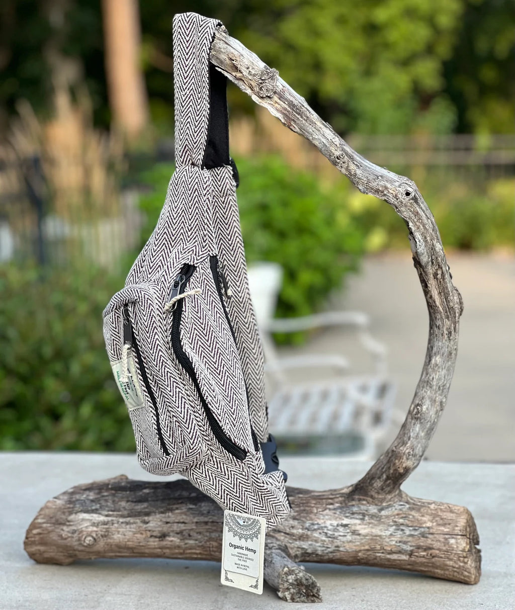 Boho Style Hemp Fanny Pack – Handmade Adjustable Waist & Crossbody Bag