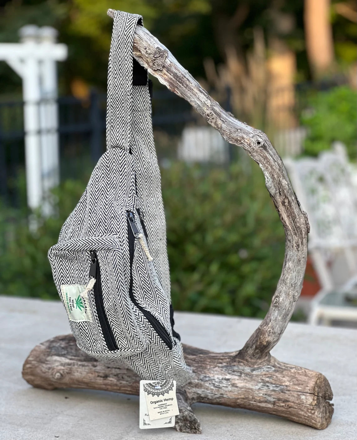 Boho Style Hemp Fanny Pack – Handmade Adjustable Waist & Crossbody Bag