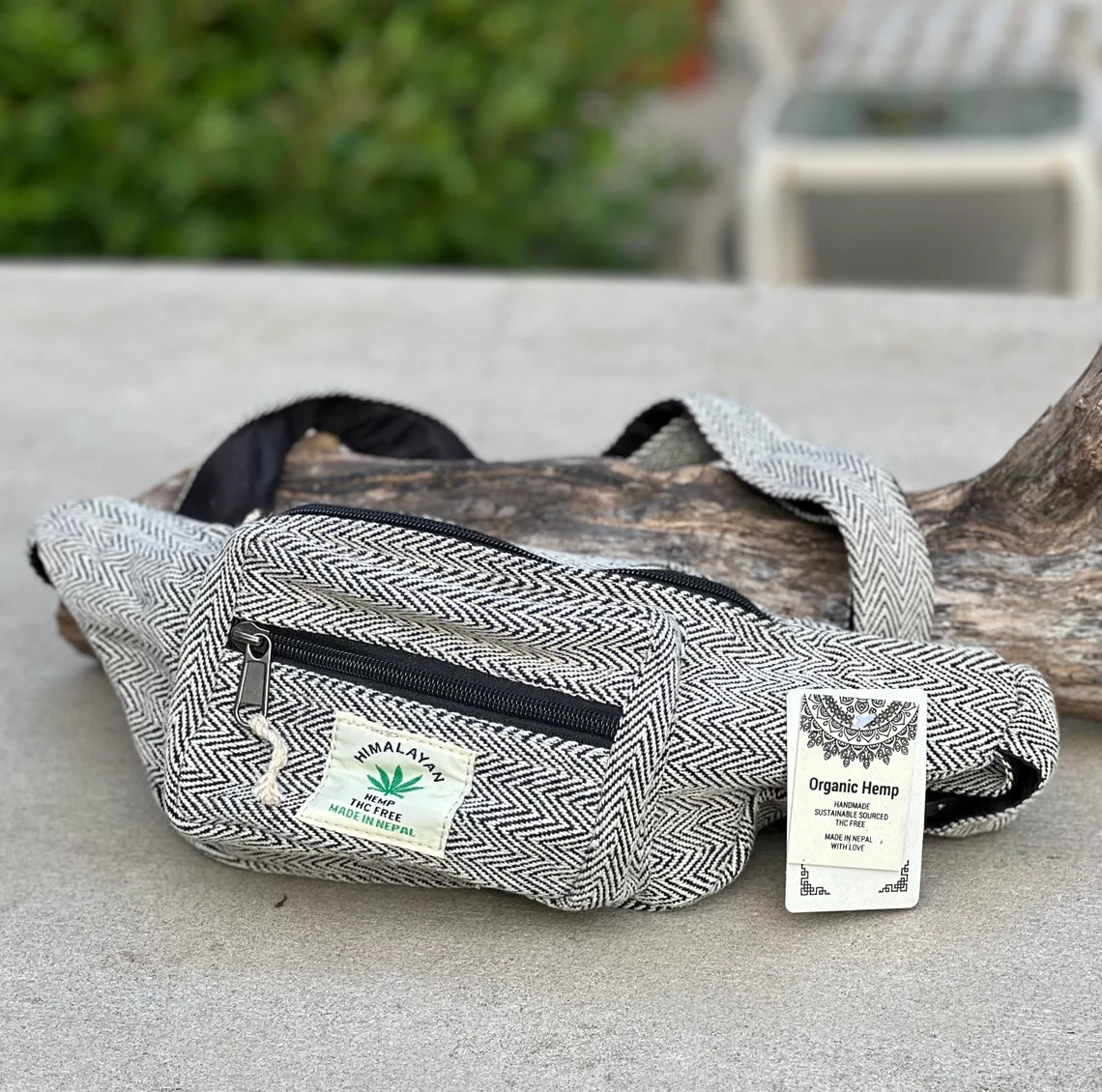 Boho Style Hemp Fanny Pack – Handmade Adjustable Waist & Crossbody Bag