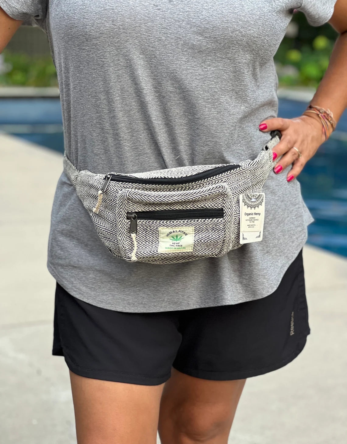 Boho Style Hemp Fanny Pack – Handmade Adjustable Waist & Crossbody Bag