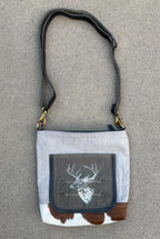 Upcycled Military Tent And Cowhide Crossbody Bag - DharmaObjects