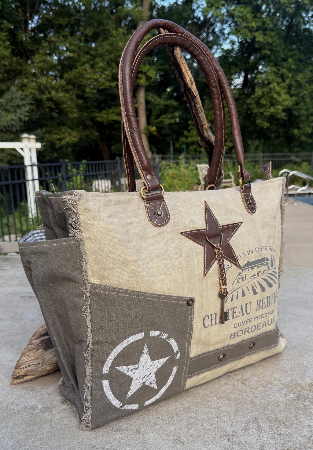 Upcycled Military Canvas Tent Tote - DharmaObjects