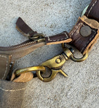 Upcycled Military Canvas Crossbody – Featuring Genuine Leather & Brass Details - DharmaObjects