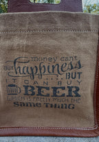 Repurposed Military Canvas Beer Caddy: Rustic Beer Lover Gift - DharmaObjects