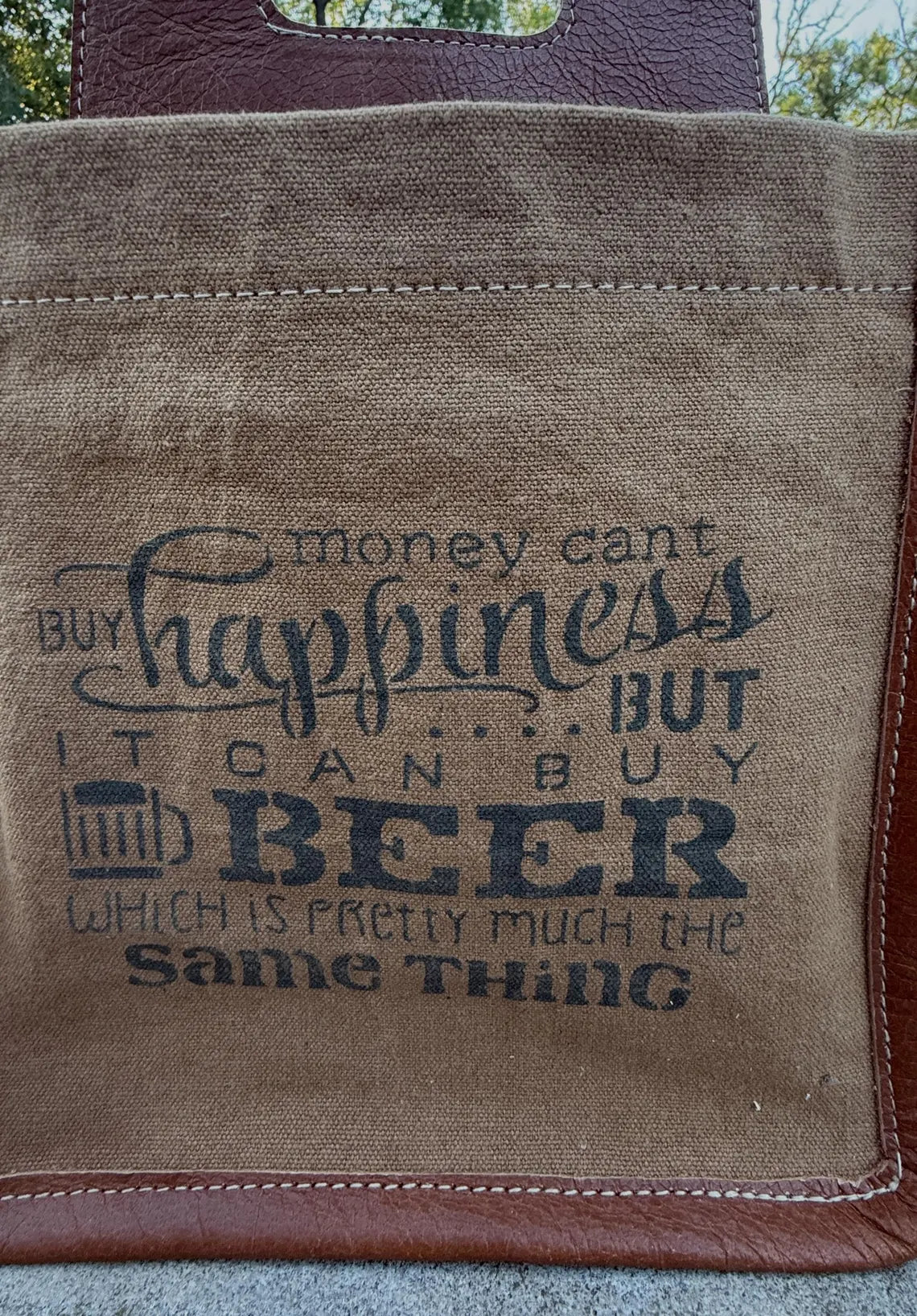 Repurposed Military Canvas Beer Caddy: Rustic Beer Lover Gift - DharmaObjects