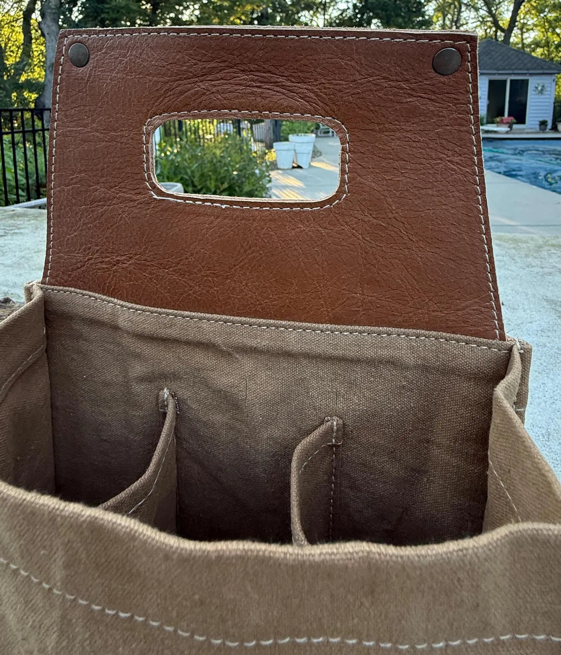 Repurposed Military Canvas Beer Caddy: Rustic Beer Lover Gift - DharmaObjects