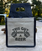 Repurposed Military Canvas Beer Caddy: Rustic Beer Lover Gift - DharmaObjects