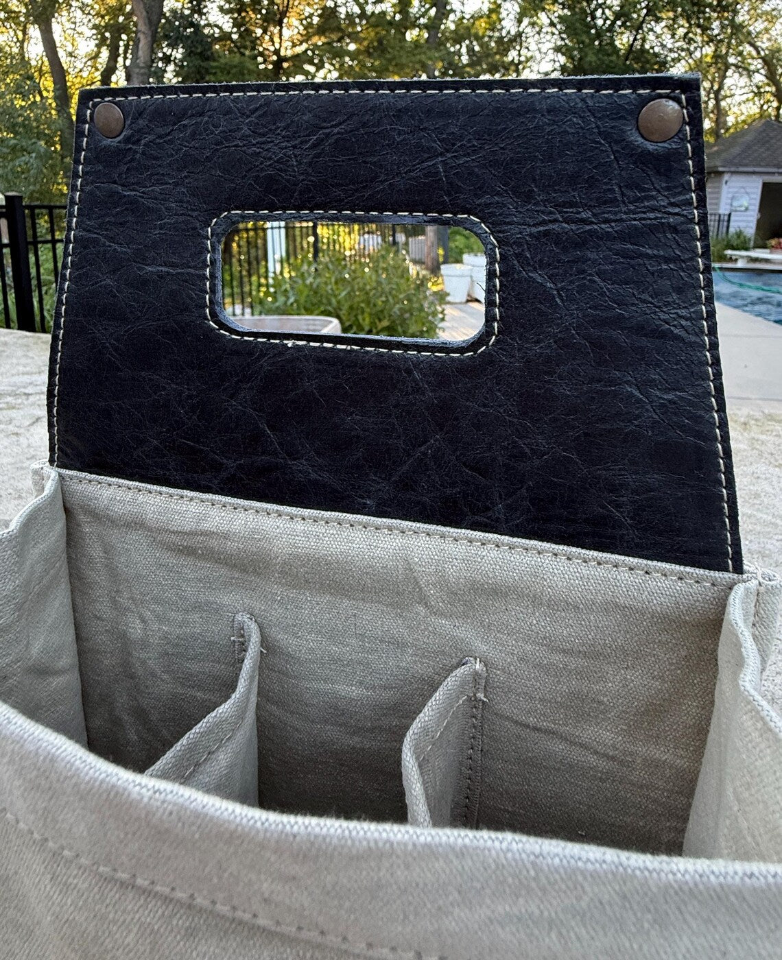 Repurposed Military Canvas Beer Caddy: Rustic Beer Lover Gift - DharmaObjects