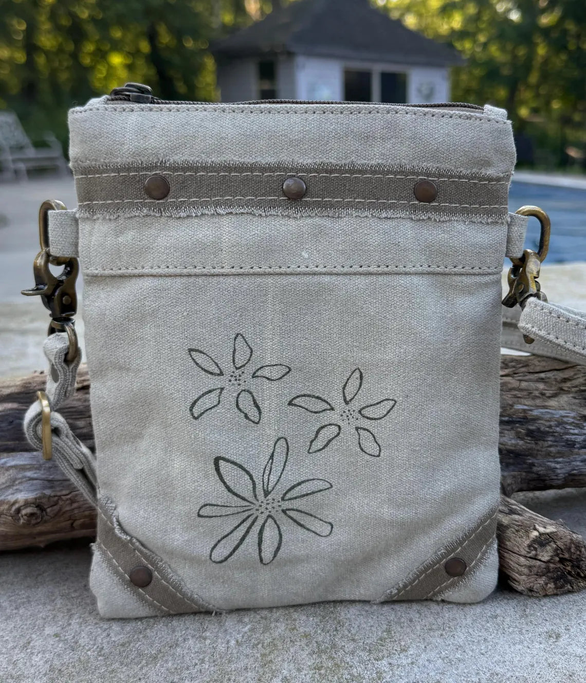 Flower Small Military Canvas Bag - DharmaObjects