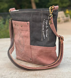 Queen Bee Rustic Upcycled Military Canvas Bag - DharmaObjects