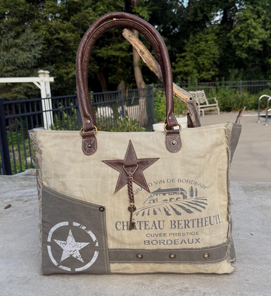 Upcycled Military Canvas Tent Tote - DharmaObjects