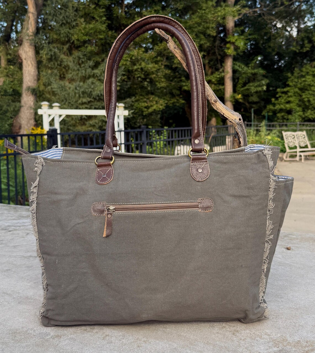 Upcycled Military Canvas Tent Tote - DharmaObjects