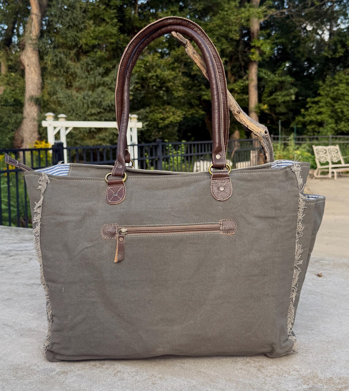 Upcycled Military Canvas Tent Tote - DharmaObjects