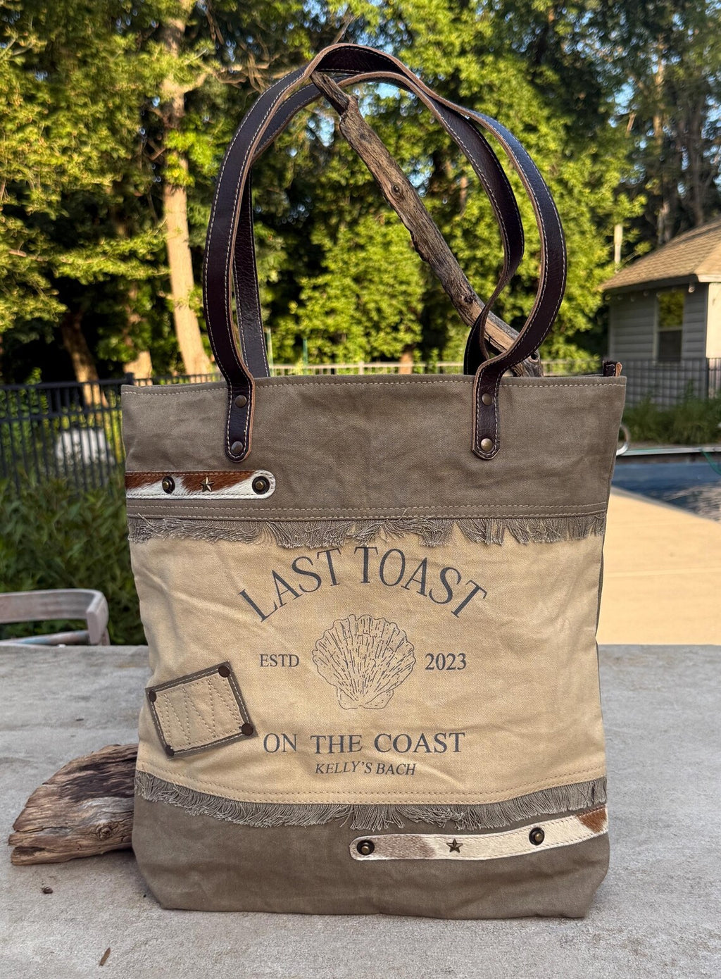 Beachy Vibes Military Canvas Tent Tote - DharmaObjects