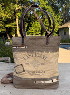 Beachy Vibes Military Canvas Tent Tote - DharmaObjects