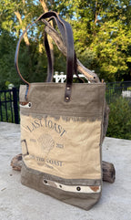 Beachy Vibes Military Canvas Tent Tote - DharmaObjects