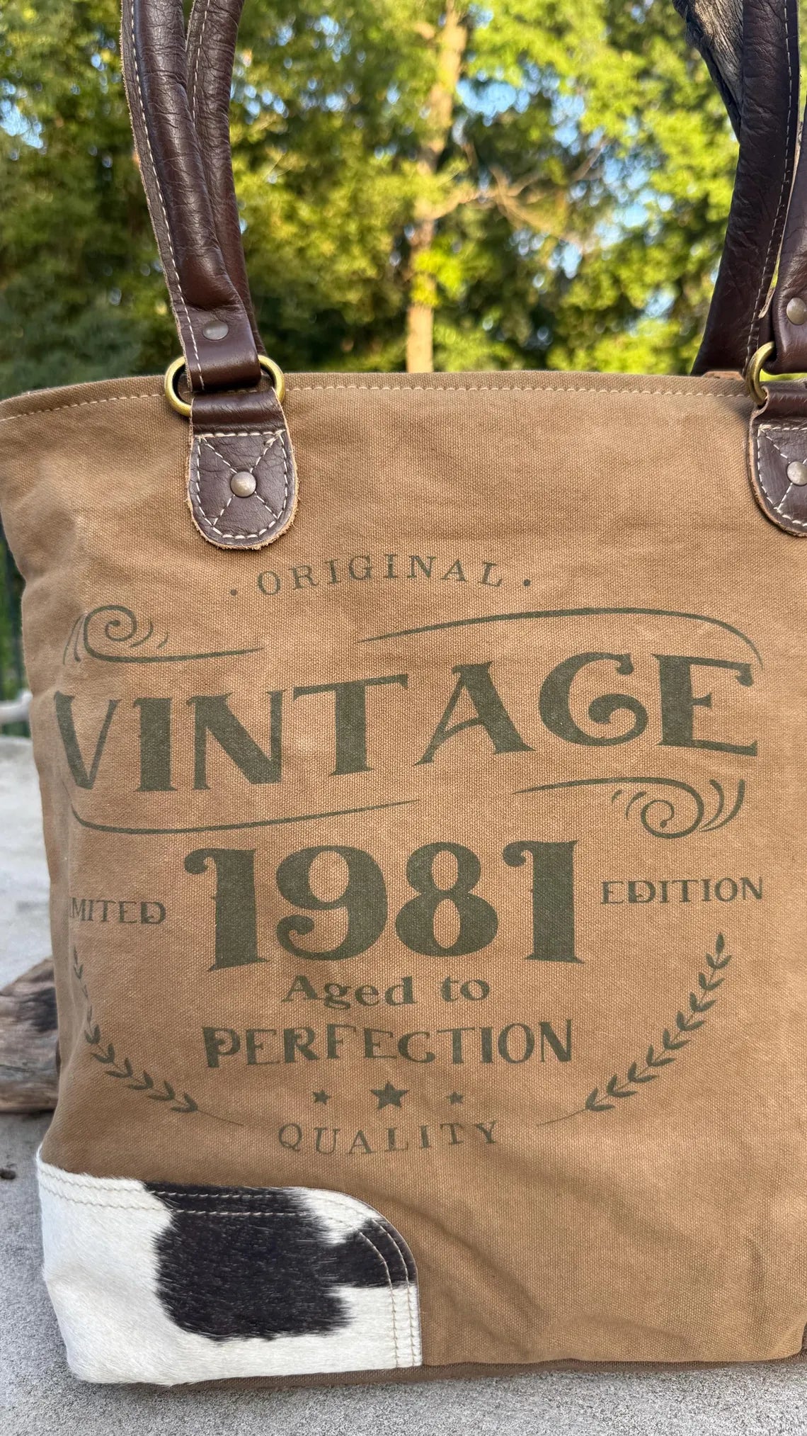 Eco-Friendly Shoulder Bag –  Recycled Upcycled Military Tent & Leather with Brass Hardware - DharmaObjects
