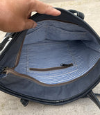 Recycled Military Tent Tote: Large Eco-Friendly Market Bag with Leather Handles - DharmaObjects