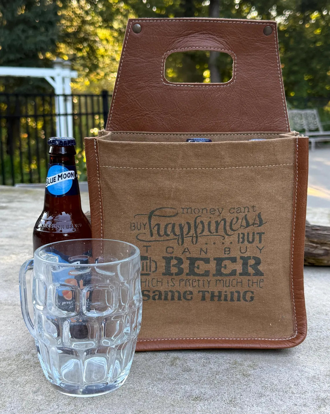 Repurposed Military Canvas Beer Caddy: Rustic Beer Lover Gift - DharmaObjects