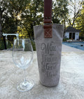 Upcycled Military Tent Canvas Wine Bag: Rustic Leather Carrier - DharmaObjects