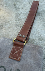 Upcycled Military Tent Canvas Wine Bag: Rustic Leather Carrier - DharmaObjects