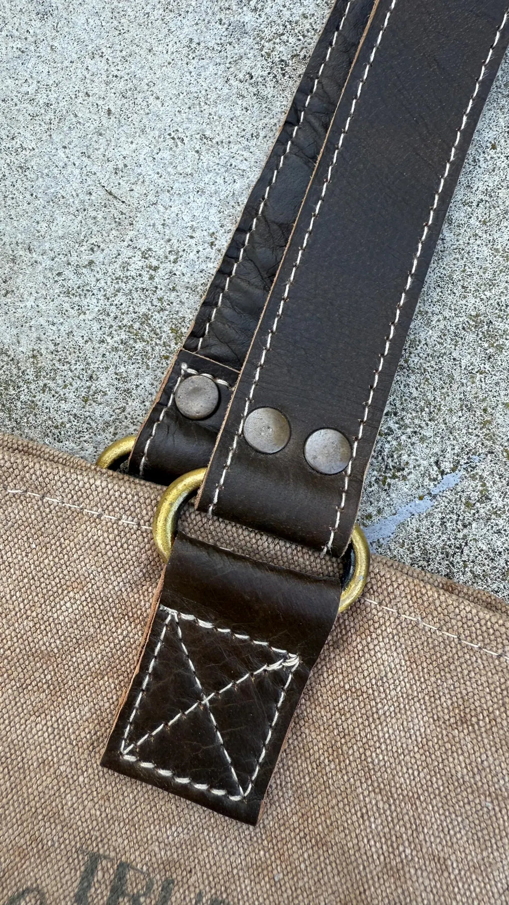 Upcycled Military Tent Canvas Wine Bag: Rustic Leather Carrier - DharmaObjects