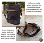 Repurposed Military Canvas Rustic Deer Bag - DharmaObjects