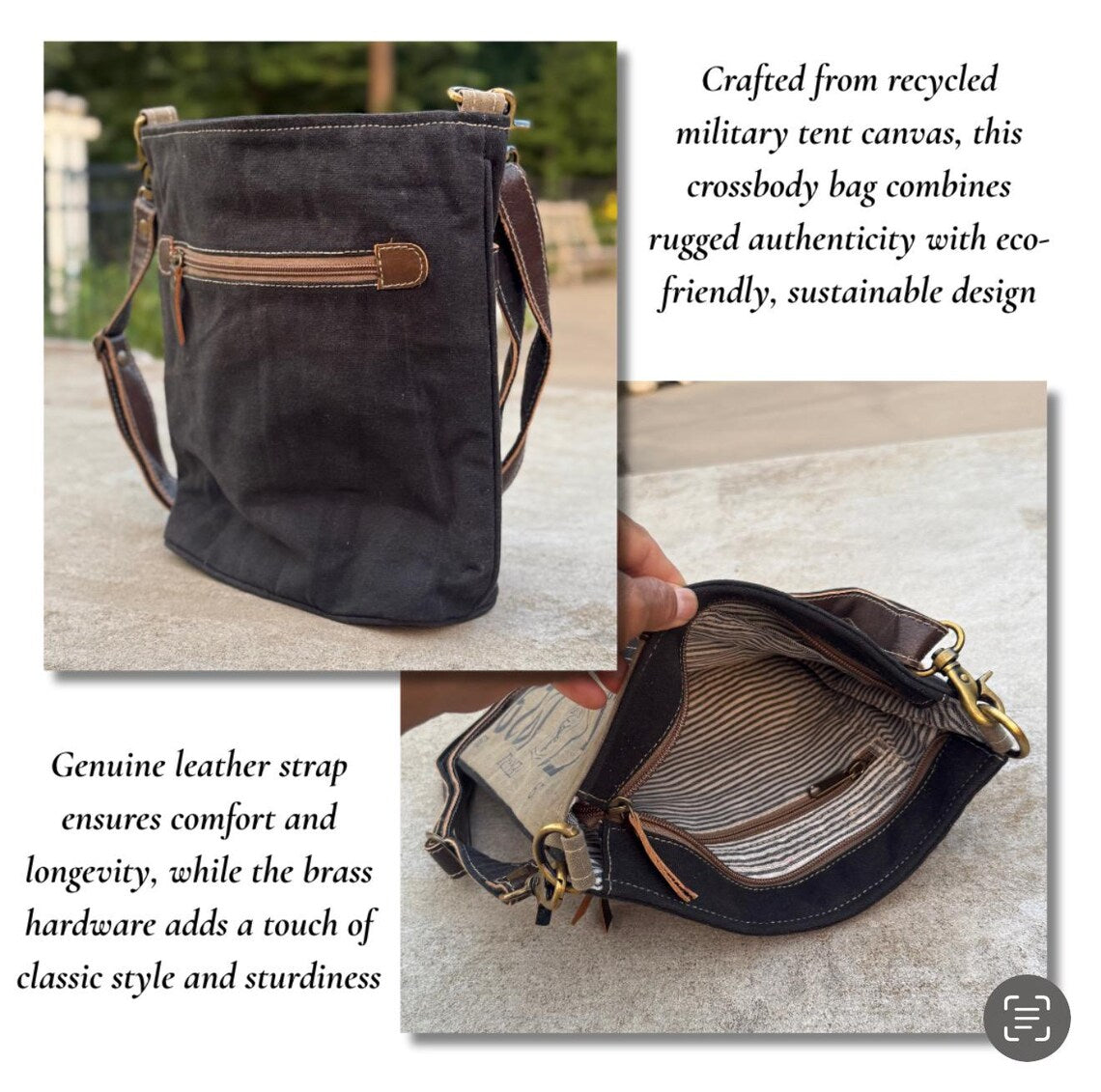 Repurposed Military Canvas Rustic Deer Bag - DharmaObjects