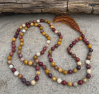 Mookaite Jasper 108 Bead Mala• Hand-Knotted Meditation Prayer Beads • Yoga Jewelry • Spiritual Healing Gemstone Necklace Gift - DharmaObjects