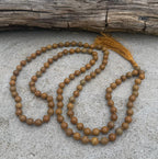 Wood Jasper 108 Bead Mala • Hand-Knotted Meditation Prayer Beads • Yoga Jewelry • Spiritual Healing Gemstone Necklace Gift - DharmaObjects