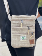 Handmade Hemp Crossbody Bag: Vegan Travel Sling Purse