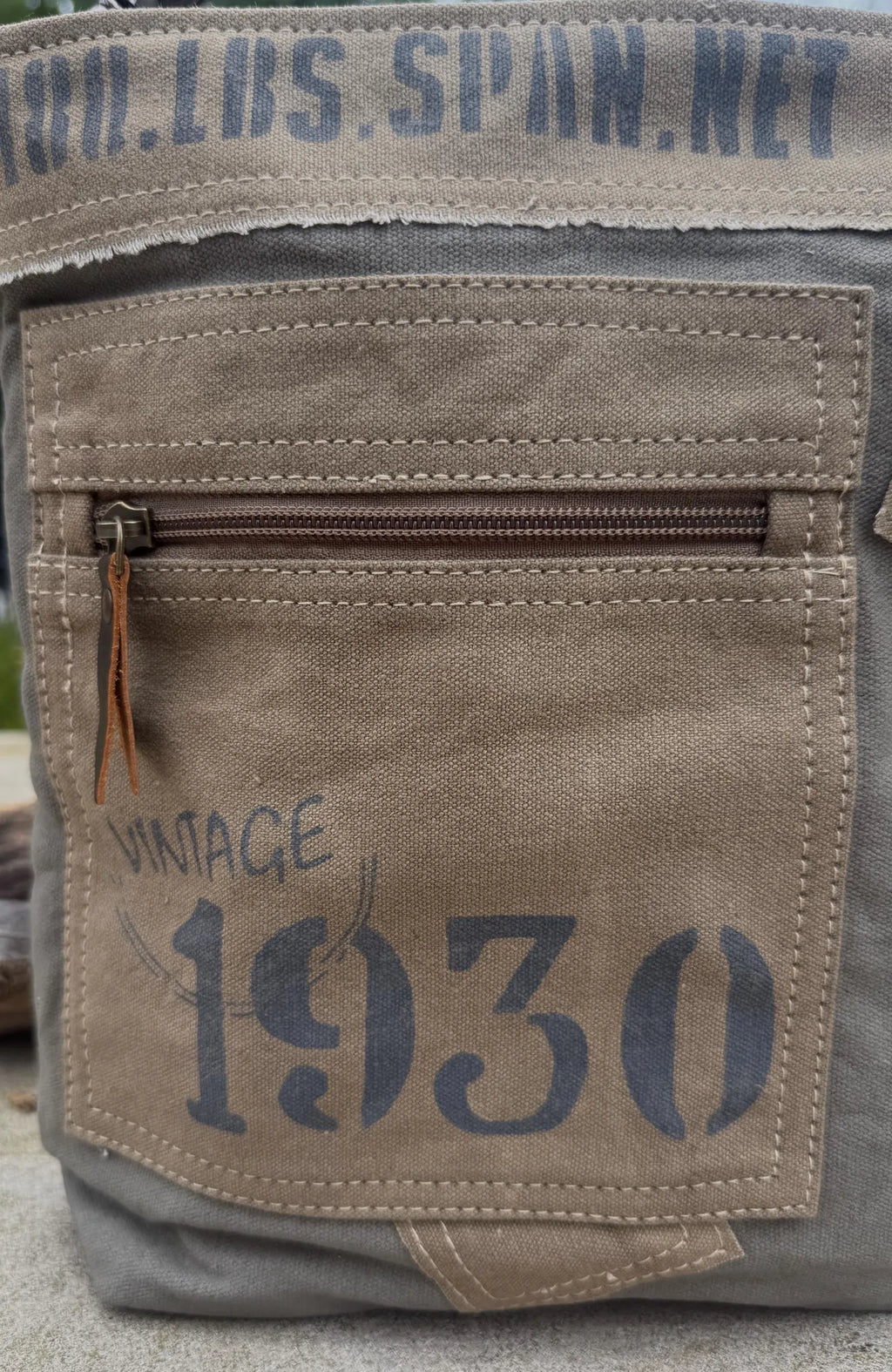 Vintage Military Tent Crossbody Bag – Durable, Eco-Conscious, with Leather Accents & Stainless Steel Hardware - DharmaObjects