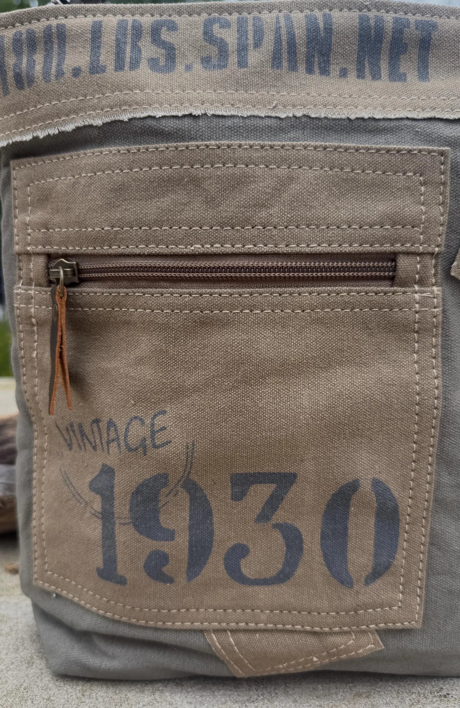 Vintage Military Tent Crossbody Bag – Durable, Eco-Conscious, with Leather Accents & Stainless Steel Hardware - DharmaObjects