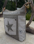 Star Crossbody Upcycled Military Canvas Bag - DharmaObjects