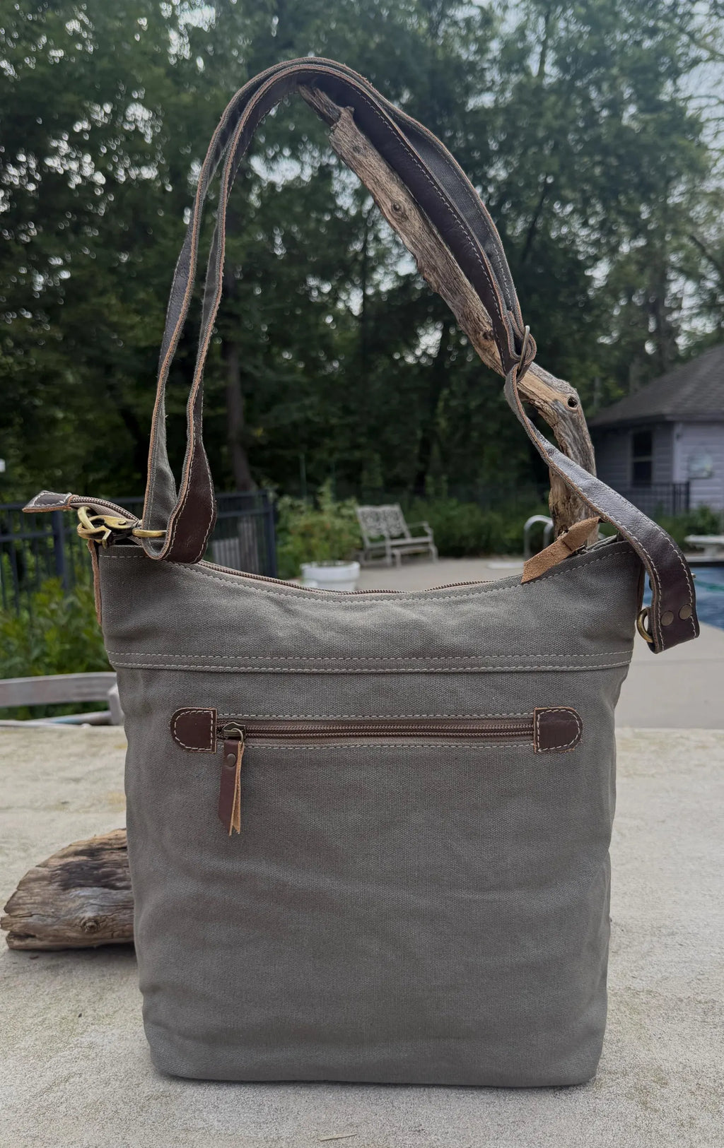 Star Crossbody Upcycled Military Canvas Bag - DharmaObjects