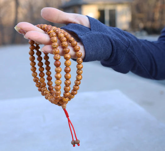 Tibetan Buddhist Meditation Bodhi Seed Mala / Rosary 108 Beads With Free Pouch