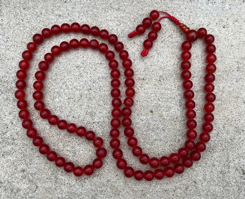 Premium Glass 108 Beads Mala Meditation Yoga Prayer Beads With Free Box - Fast Shipping