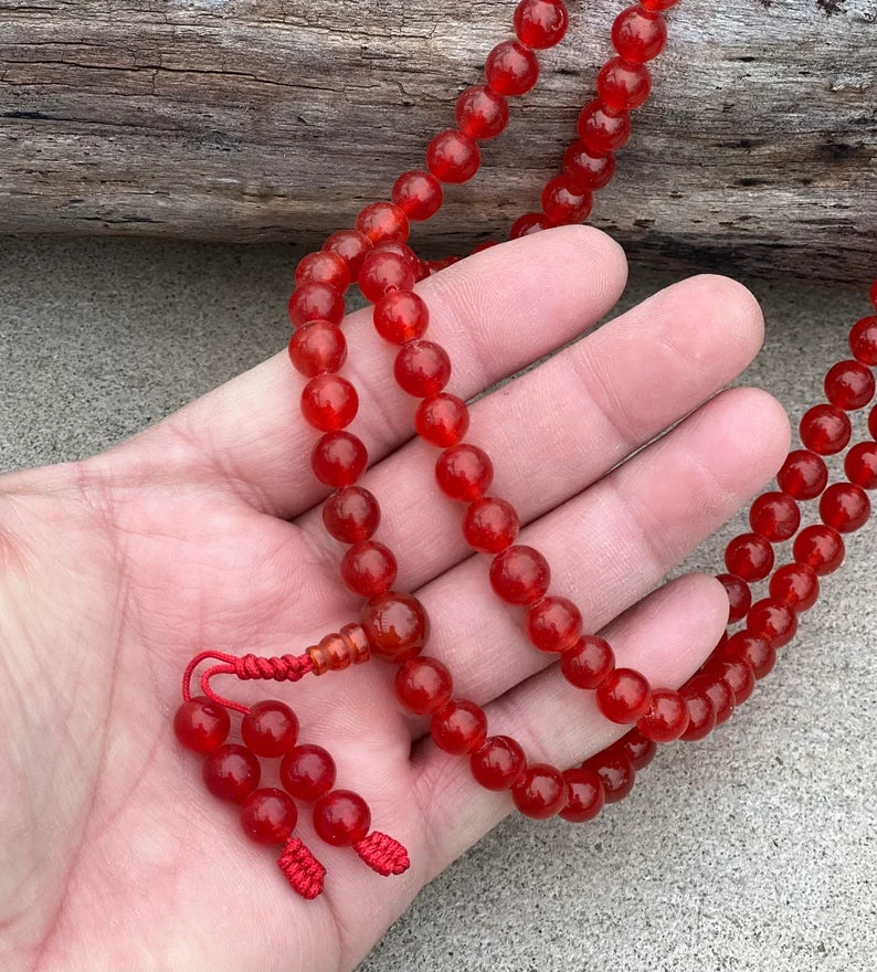 Premium Glass 108 Beads Mala Meditation Yoga Prayer Beads With Free Box - Fast Shipping