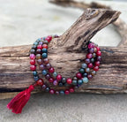 Tourmaline Mala 108 Beads – Hand Knotted Gemstone Meditation Prayer Necklace