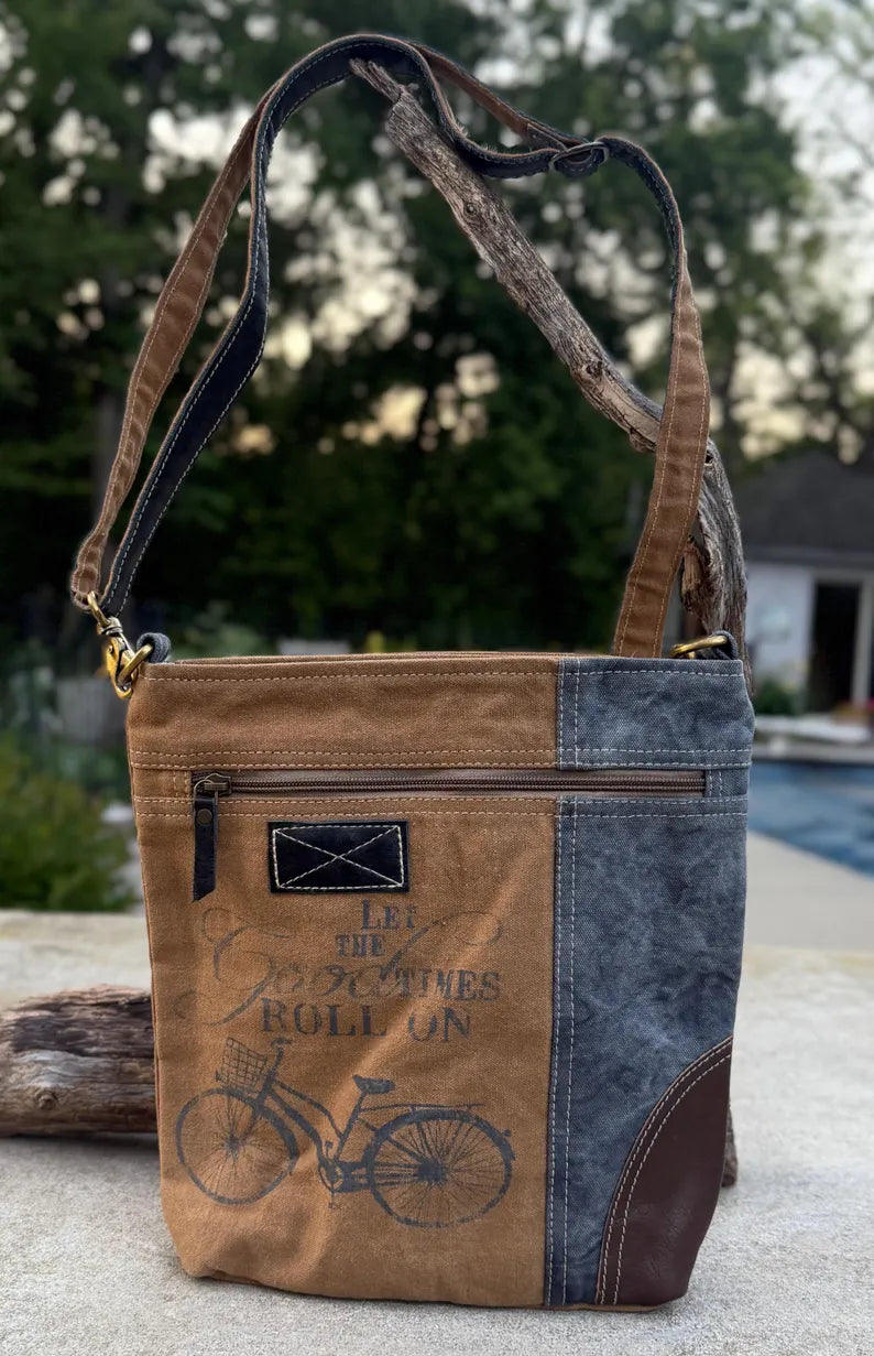 Upcycled Bicycle Military Canvas Bag - DharmaObjects