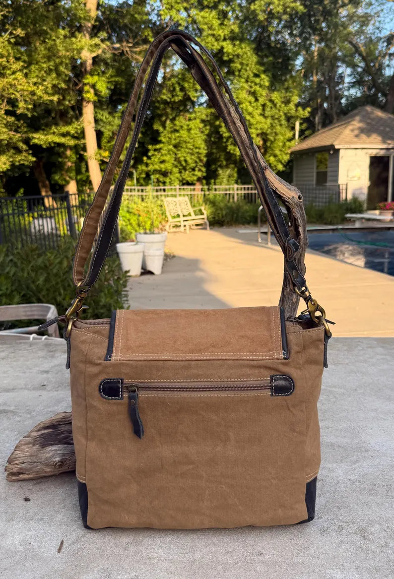 Upcycled Military Tent Canvas Bag - DharmaObjects