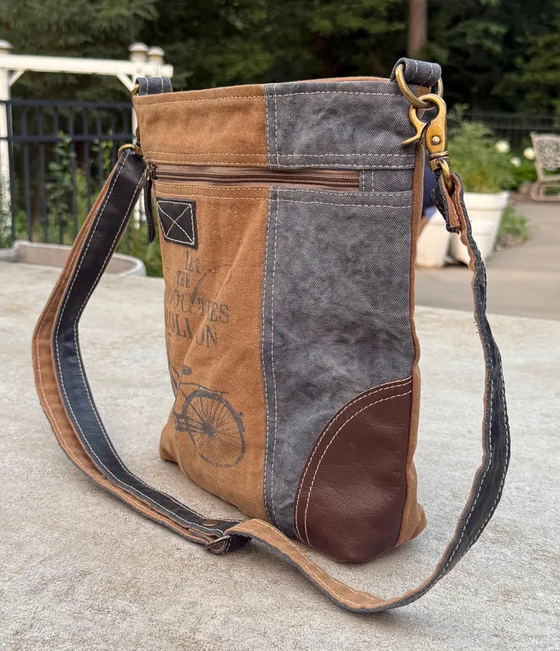 Upcycled Bicycle Military Canvas Bag - DharmaObjects