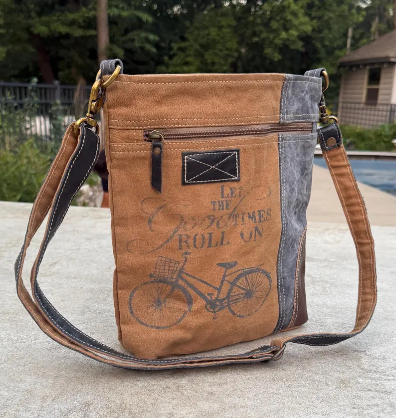Upcycled Bicycle Military Canvas Bag - DharmaObjects