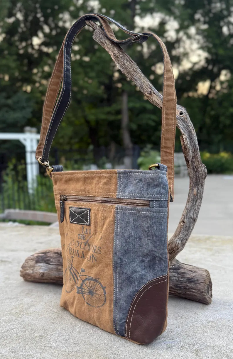 Upcycled Bicycle Military Canvas Bag - DharmaObjects